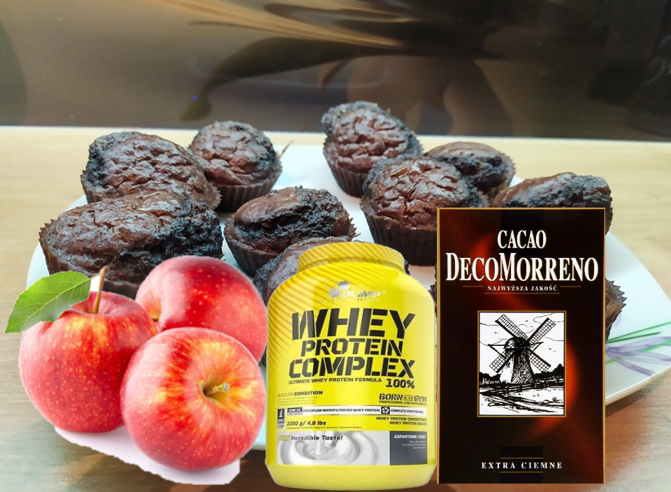 Babeczki z Jabłkiem i kakao i odżywką tiramisu